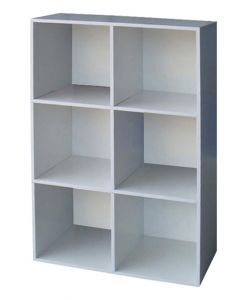 Libreria in legno 6 ripiani colore bianco 61x30x91 cm