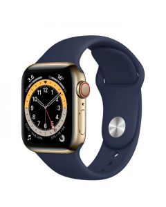 APPLE WATCH SERIES 6 GPS+CELLULAR 40MM GOLD STAINLESS STEEL CASE WITH DEEP NAVY SPORT BAND
