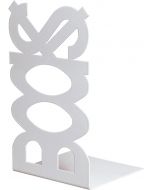 Fermalibro in acciaio colore bianco 12x0,12x21 cm modello Books
