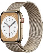 APPLE WATCH SERIES 8 GPS + CELLULAR 41MM GOLD STAINLESS STEEL CASE WITH GOLD MILANESE LOOP